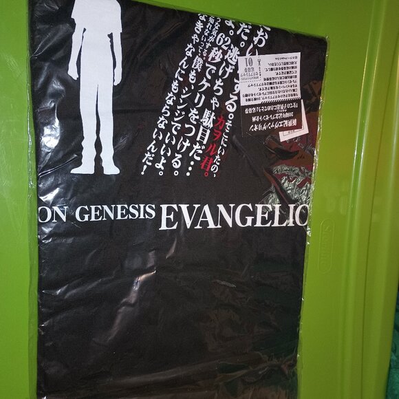 NEW Neon Genesis Evangelion T-Shirt Standing with Cross Black Large UNISEX - Picture 8 of 9